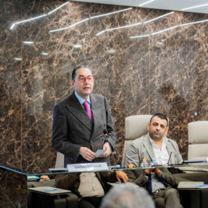 Geomedical - Progetto Onco-Fisiotonik - Il sindaco Giovanni Pittella durante i saluti istituzionali